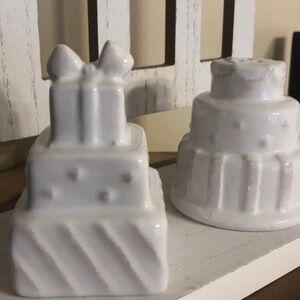 White Ceramic Salt and Pepper Shakers